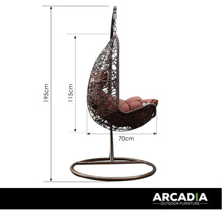 Arcadia Furniture Egg Chair - Brown and Coffee-1833647289021894660