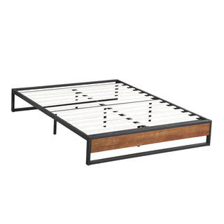 Sorrento Metal and Wood bed base - Single-1833647286249459712