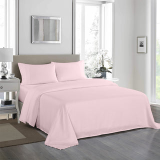 Royal Comfort - 1200TC Ultrasoft 4 Pc Sheet Set - King - Soft Pink-1833647278888456192