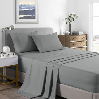 Royal Comfort Bamboo Cooling 2000TC Sheet Set King - Mid Grey-1833647281463758848