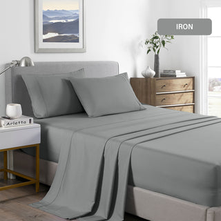 Royal Comfort Bamboo Cooling 2000TC Sheet Set King - Mid Grey-1833647281463758852