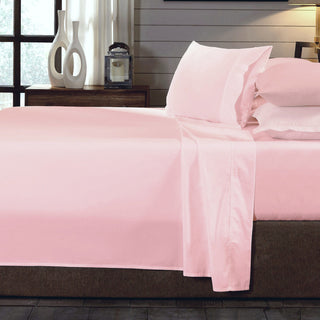 Royal Comfort - 250TC 100% Organic Cotton 4 Piece Sheet Set - Double - Blush-1833647260290912256