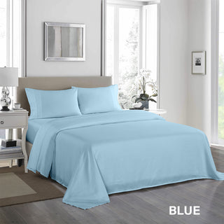 Royal Comfort 1200TC Ultrasoft 4 Piece Sheet Set - King - Sky Blue-1833647262878797829