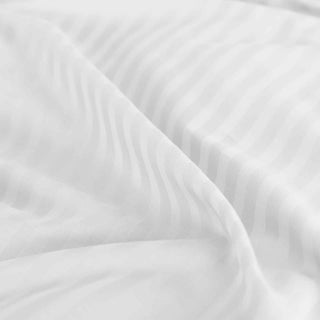 Royal Comfort 1200 Thread count Damask Stripe Cotton Blend sheet sets Queen White-1833647268830515204