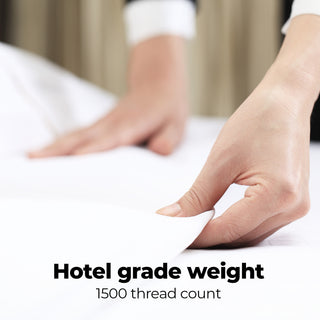 Royal Comfort 1500TC Cotton Rich Fitted 4 PC Sheet sets King White-1833647271611338758