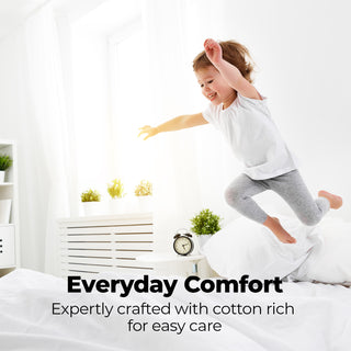 Royal Comfort 1500 TC Cotton Rich Fitted sheet 3 PC Set Double-White-1833647272173375494