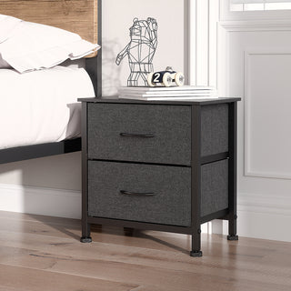 Levede Storage Cabinet Chest of 2 Drawers Dark Grey-1831592888581099527