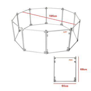 Pawz Pet Playpen Transparent Acrylic Clear Folding Dog Fence Kennel 10 Panel-1848848479301013506