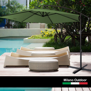 Milano Outdoor - Outdoor 3 Meter Hanging and Folding Umbrella - Green-1833647288329834496