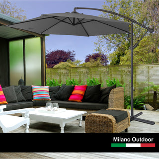 Milano Outdoor - Outdoor 3 Meter Hanging and Folding Umbrella - Charcoal-1833647288468246530