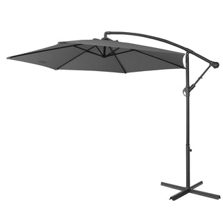 Milano Outdoor - Outdoor 3 Meter Hanging and Folding Umbrella - Charcoal-1833647288468246533