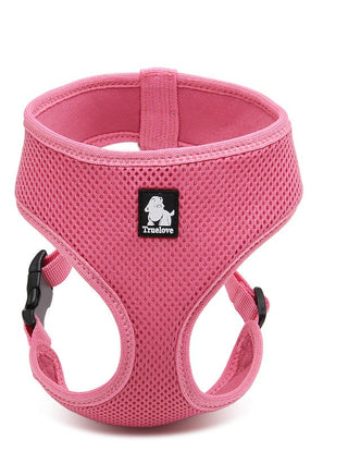 Dog Harness with Steel D Ring - Pink, XL-1831155620003319808