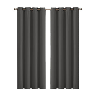 2x Blockout Curtains Panels 3 Layers Charcoal-1848848594245914624