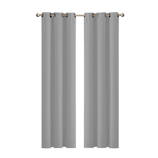 2x Blockout Curtains Panels 3 Layers Grey-1848848594388520960