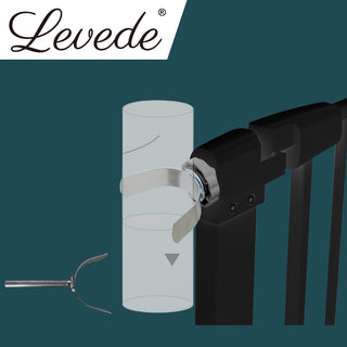 Levede Baby Safety Gate U Style Adaptor Black-1831593009746153479