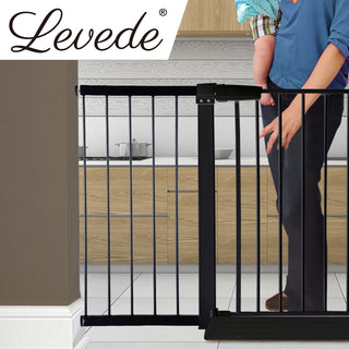 Levede Baby Safety Gate Adjustable Pet Black 45cm Extension-1831593008605302789