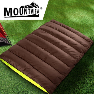 Mountview Double Sleeping Bag Bags Outdoor Brown-1829372239619952646