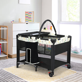 BoPeep Baby Cot Bed Crib Portable Bassinet Black-1831592592312242182