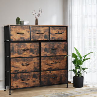 Levede Storage Cabinet Tower Chest Brown Fold-1831592609227870215