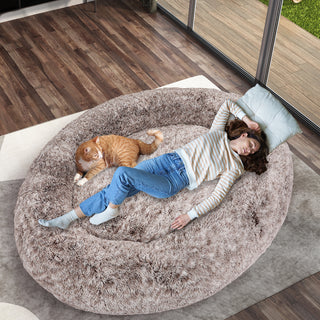 TheNapBed 1.8m Human Size Pet Bed Fluffy Brown-1848848518849105927