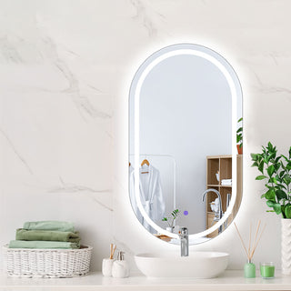 EMITTO LED Wall Mirror Oval Anti-fog 50x75cm-1843791410835361798