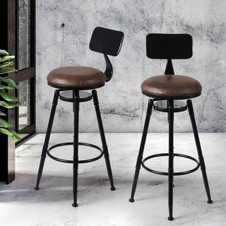 Levede 2x Bar Stool Kitchen Wooden PU-1831592567704260614