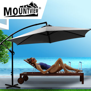 Mountview 3M Outdoor Umbrella Cantilever Grey Without Base-1831592614818877446