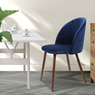 Levede 2x Dining Chairs Seat French Navy-1831592594040295430