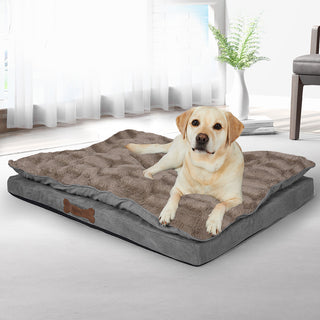 Dog Calming Bed Warm Soft Plush Comfy XL Khaki X-Large-1843791335375638534