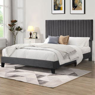 Levede Bed Frame Queen Size Mattress Grey-1848848588176756742