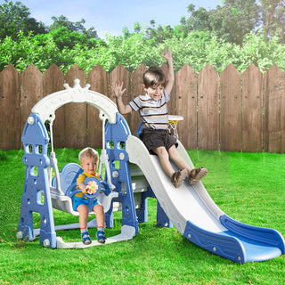 BoPeep Kids Slide Swing Basketball Ring Blue-1843791369987035142