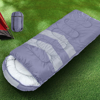 Mountview Single Sleeping Bag Bags Outdoor Grey-1829372338366451718