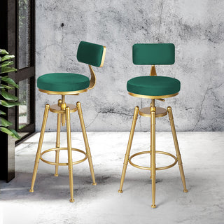 Levede 1x Bar Stools Velvet Kitchen Green-1848848590533955590