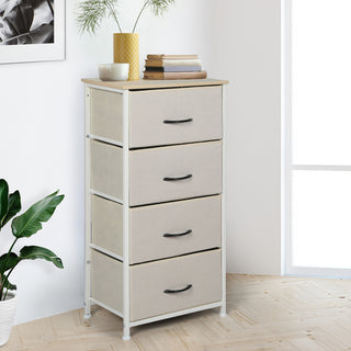 Levede Storage Cabinet Tower Chest Beige-1831592757165166599