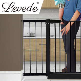 Levede Baby Safety Gate Adjustable Pet Black 30cm Extension-1831593060425928710