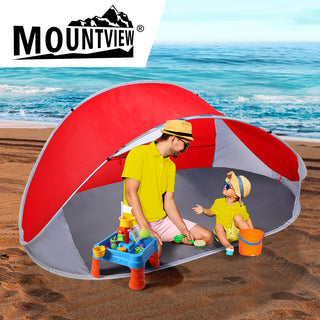 Mountview Pop Up Tent Camping Beach Red-1829372422516772870