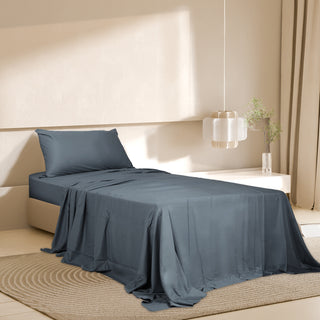 Dreamz 3pcs Sinigle Size 100% Bamboo Bed Sheet Set in Charcoal Colour Single-1848848587560194054