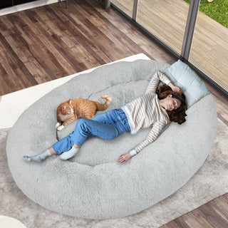 TheNapBed 1.8m Human Size Pet Bed Fluffy Grey-1848848519486640134