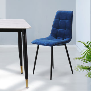 Levede 4x Dining Chairs Kitchen Velvet Blue-1848848557784829958