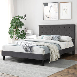 Levede Bed Frame Double Size Mattress Grey-1831592527103397894