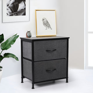 Levede Storage Cabinet Chest of 2 Drawers Dark Grey-1831592888581099526