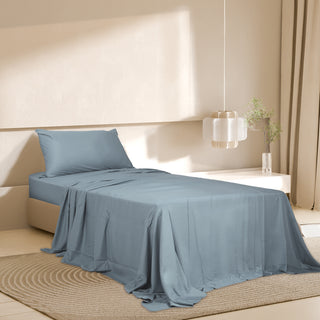 Dreamz 3pcs Sinigle Size 100% Bamboo Bed Sheet Set in Grey Colour Single-1848848587702800390