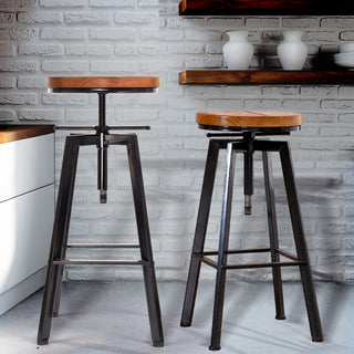 Levede 2x Bar Stools Industrial Kitchen-1848848590248742918