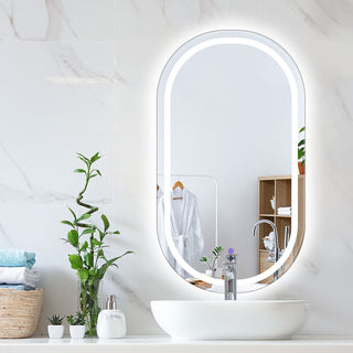 EMITTO LED Wall Mirror Oval Anti-fog 50x75cm-1843791410835361799