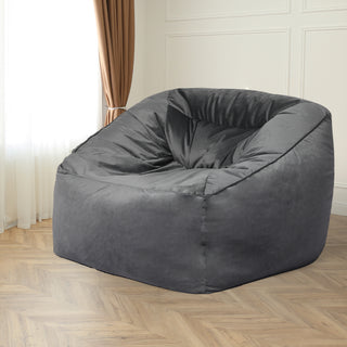 Marlow Bean Bag Chair Cover Soft Velvet Dark grey-1831592770192674823