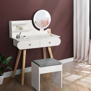 Levede Dressing Table Stool LED Mirror-1864184742828707847