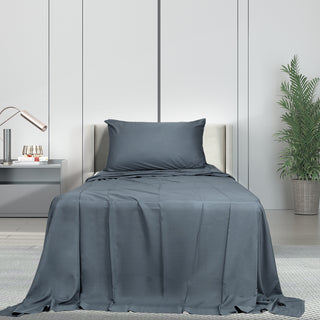 Dreamz 3pcs Sinigle Size 100% Bamboo Bed Sheet Set in Charcoal Colour Single-1848848587560194055