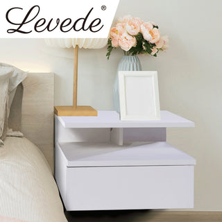 Levede 2x Bedside Tables Side Table White-1831592663078539271