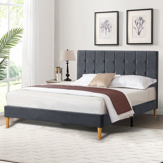 Levede Bed Frame Queen Size Mattress Grey-1848848588008984583