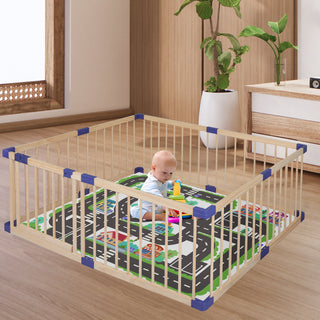 BoPeep Kids Playpen Wooden Baby Safety Large-1831592601933975559